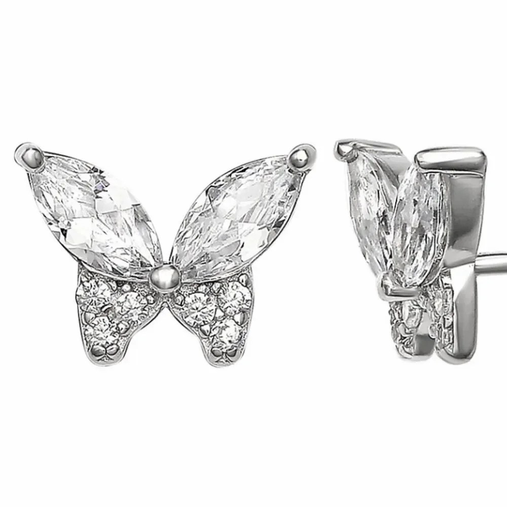 Primrose Cubic Zirconia Butterfly Stud Earrings